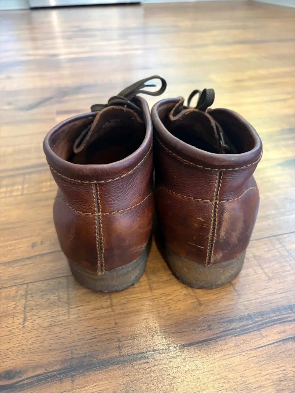 Clarks Wallabee Brown Leather Lace Up Shoes Men's Size 9 Moccasin Boots